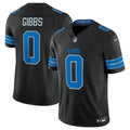 Men's Detroit Lions #0 Jahmyr Gibbs Black 2025 F.U.S.E. Vapor Limited Stitched Jersey