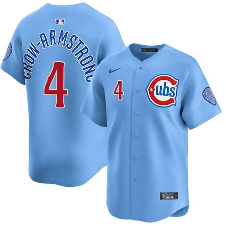 Men's Chicago Cubs #4 Pete Crow-Armstrong 2024/25 Blue 2nd Alternate Limited Stitched Baseball Jersey