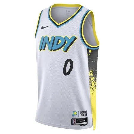 Unisex Indiana Pacers Tyrese Haliburton
White 2024/25 Swingman Player Jersey - City Edition