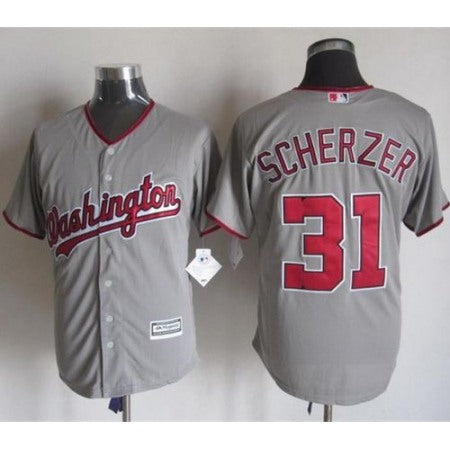 Nationals #31 Max Scherzer Grey New Cool Base Stitched MLB Jersey 6W6D