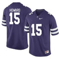Men's Kansas State Wildcats #15 Will Howard Purple Vapor Stitched
Jersey