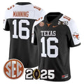 Men's Texas Longhorns #16 Arch Manning Black 2025 Stitched Jersey