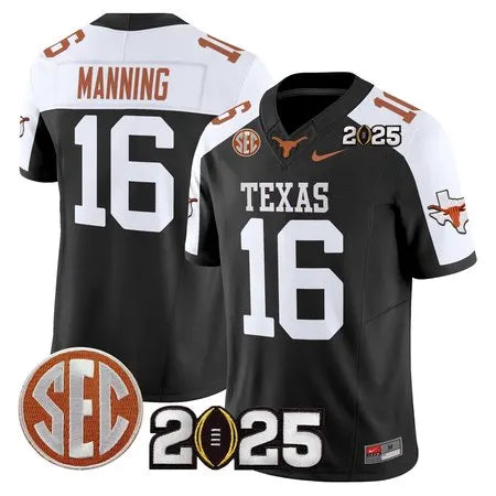 Men's Texas Longhorns #16 Arch Manning Black 2025 Stitched Jersey