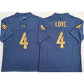 Men's Notre Dame Fighting Irish #4 Jeremiyah Love Blue Stitched Jersey