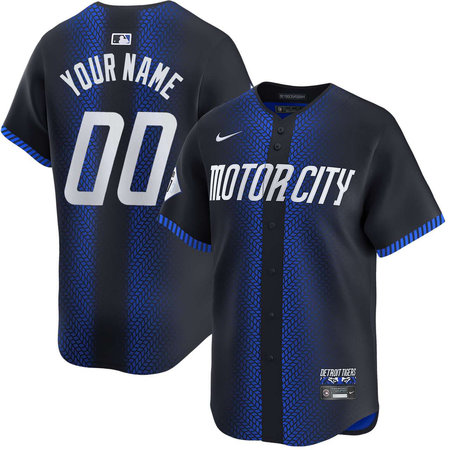 Men's Detroit Tigers Black City Connect Limited Custom Jersey
