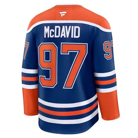 Men's Edmonton Oilers #97 Connor McDavid Royal Home Premium Jersey