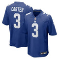 Men's New York Giants #3 Abdul Carter Royal 2025 NFL Draft First Round Pick Game Jersey