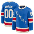 Men's New York Rangers Blue Centennial Premium Custom Jersey